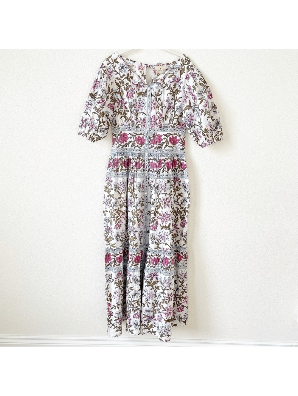 HANNAH ARTWEAR Camilla Floral Maxi Dress Size 1 US 6 Bohemian Vacation Prairie